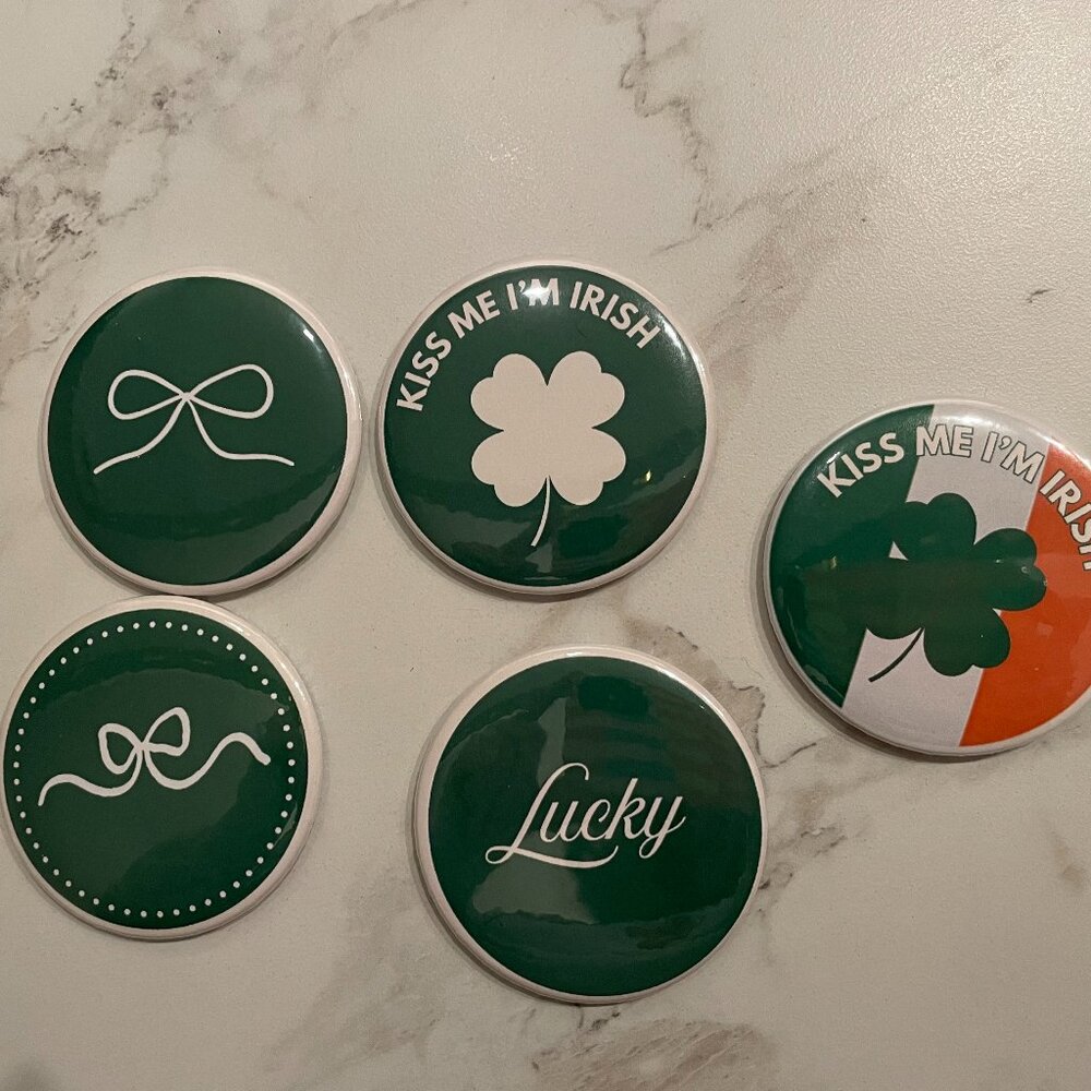 St. Patrick's Day Pin Badge Buttons - Lot of 5